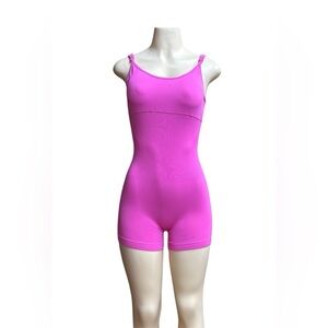 OQQ.  Hot Pink Sleeveless Jumpsuit with Scoop Neckline